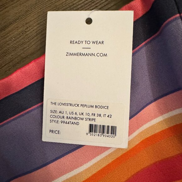 Zimmermann Lovestruck Peplum Top - Picture 7 of 8